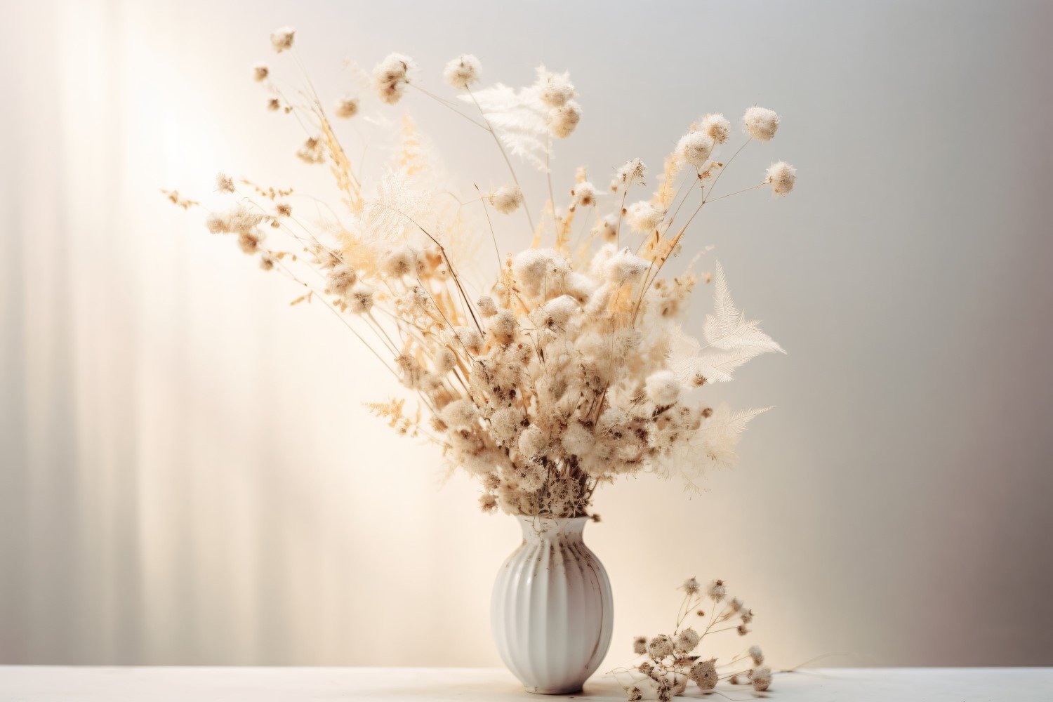 Dried Flowers Still Life White Flora 80