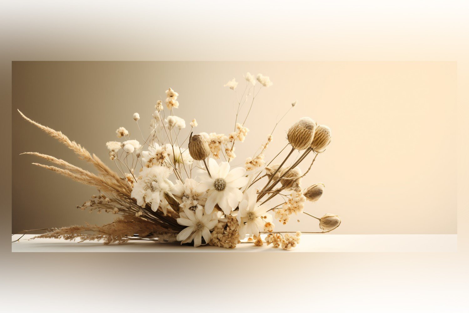 Dried Flowers Still Life White Flora 88