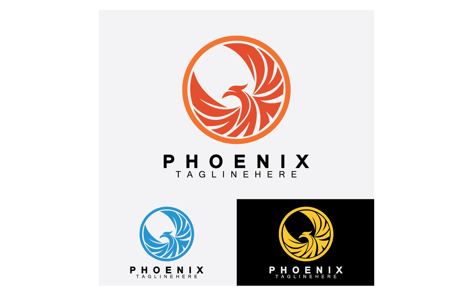 Phoenix bird template logo vector v6