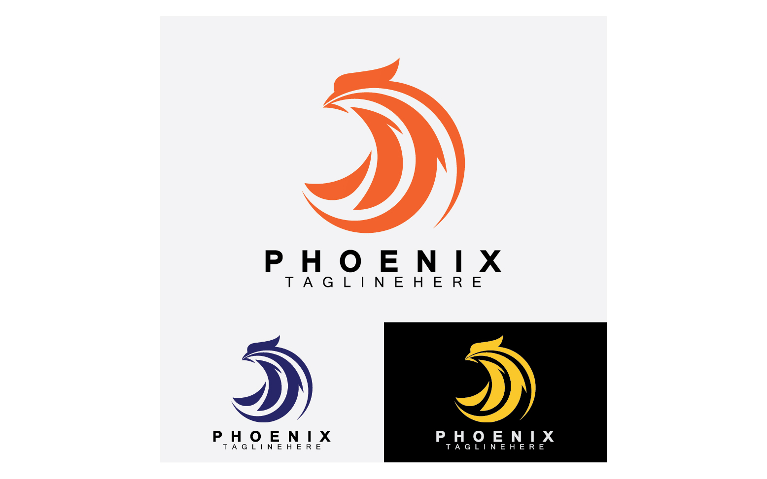 Phoenix bird template logo vector v7