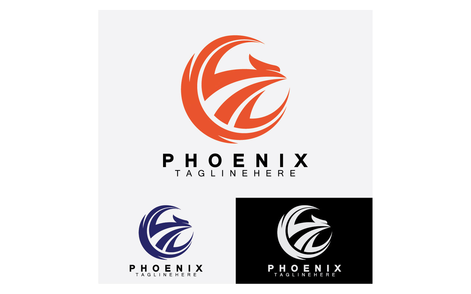 Phoenix bird template logo vector v5