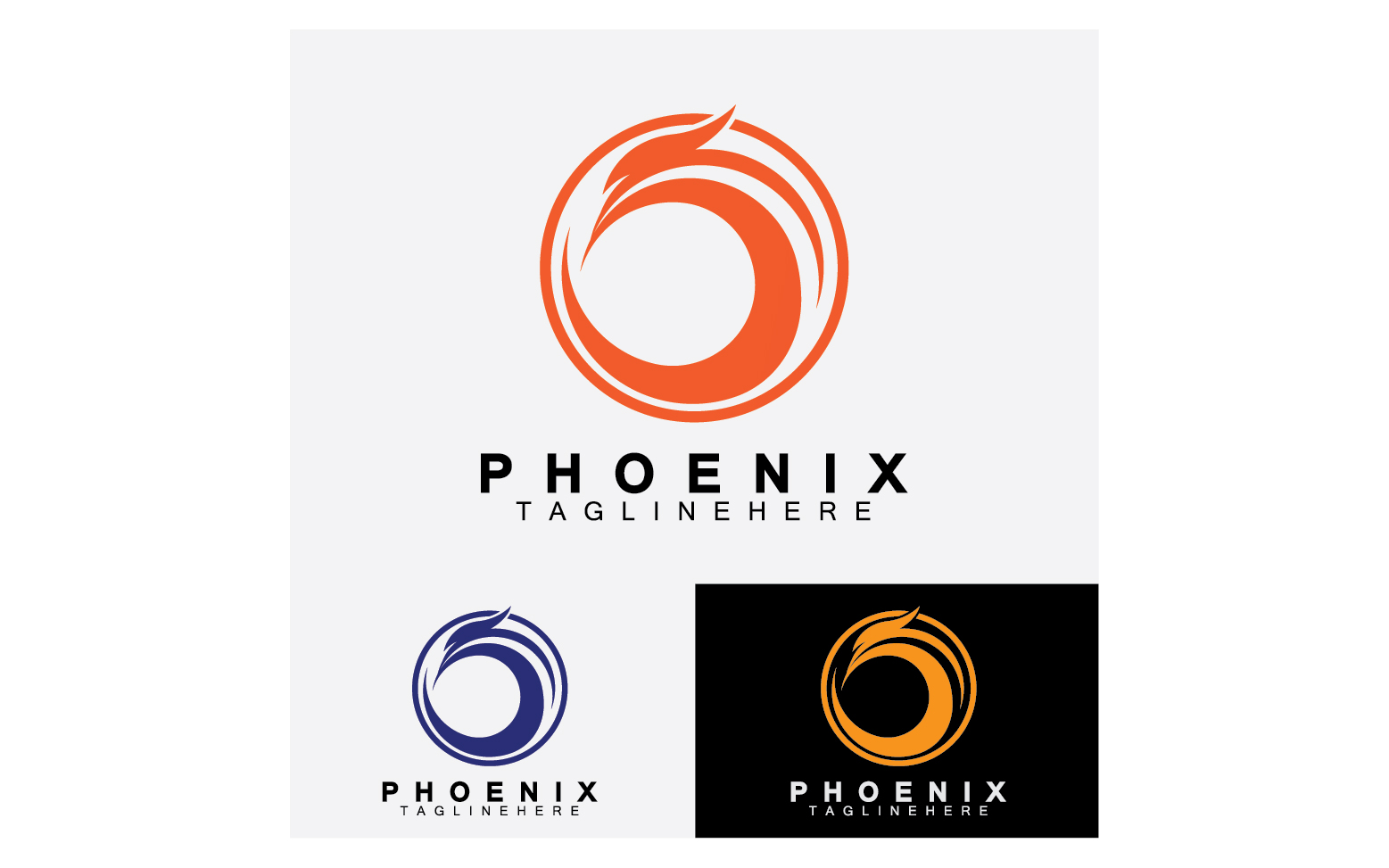Phoenix bird template logo vector v8