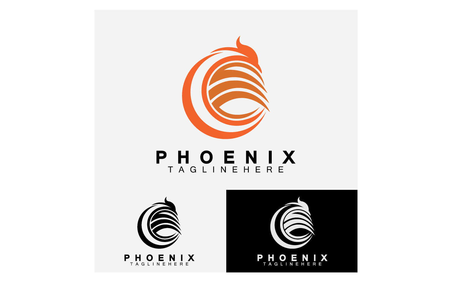 Phoenix bird template logo vector v10