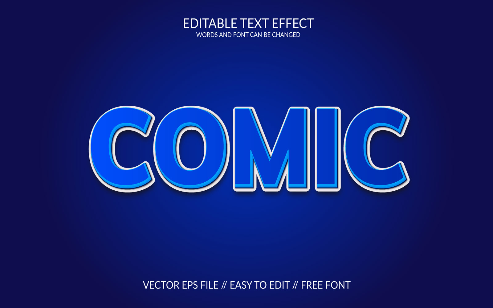 Comic fully editable text effect template illustration