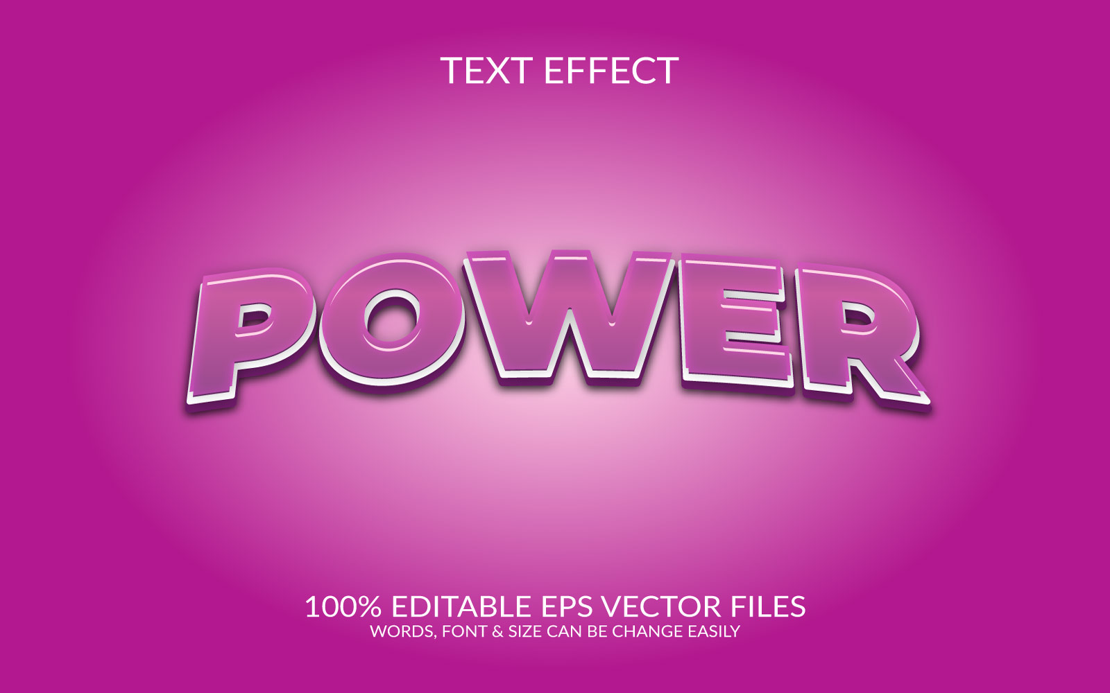 Power 3D Editable Vector Eps Text Effect Illustration Design