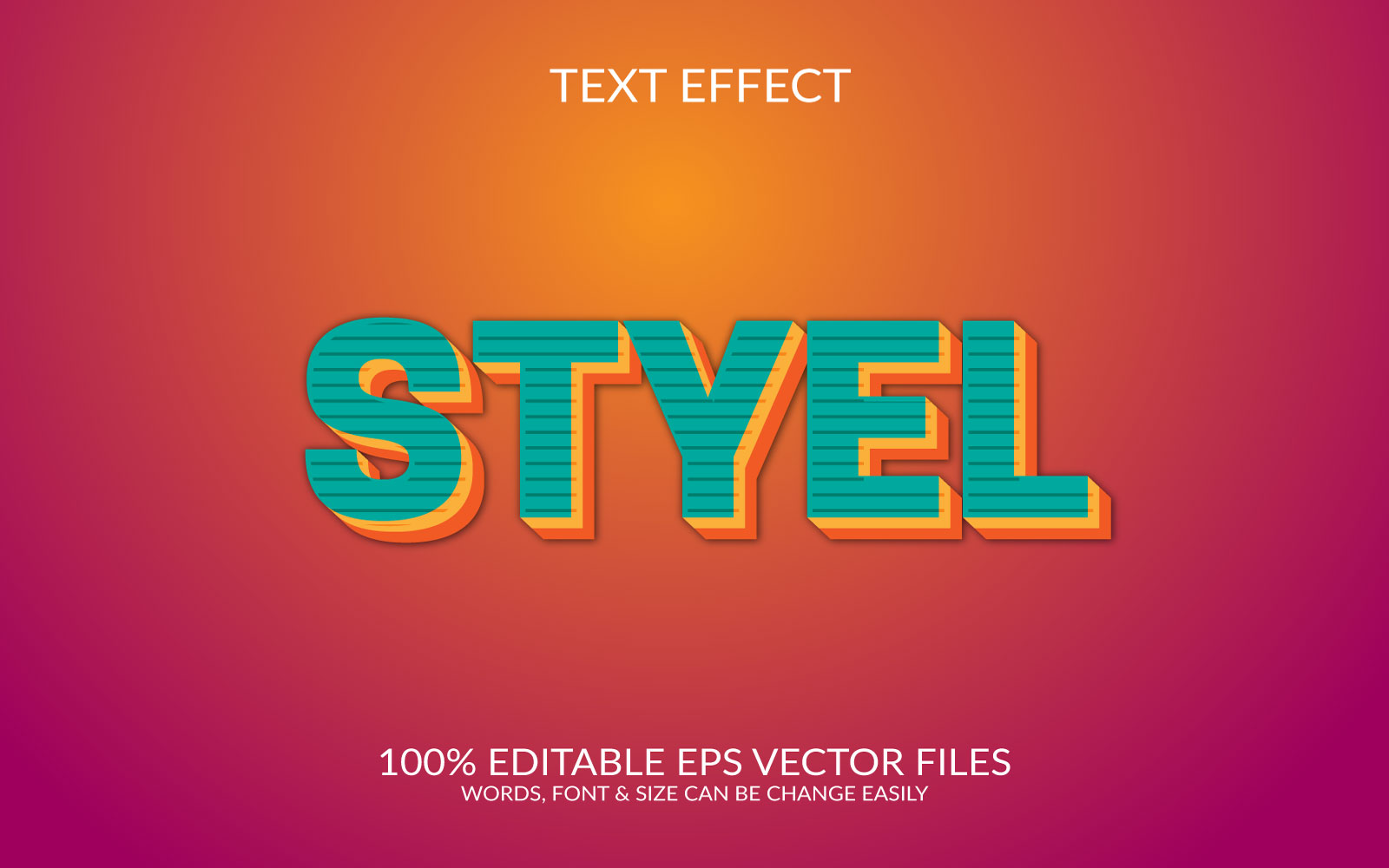 Style 3D Editable Vector Eps Text Effect Template