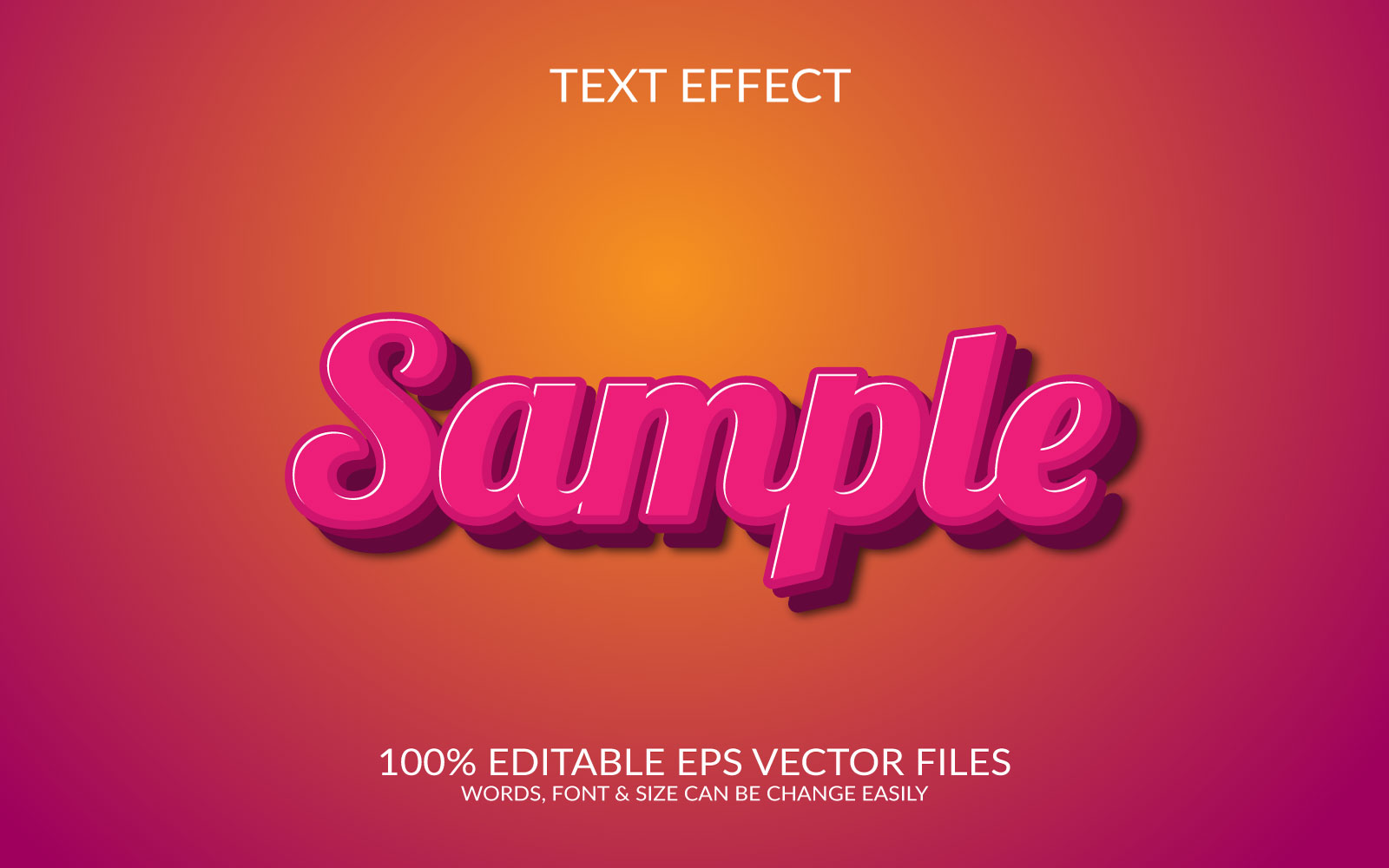 Sample vector editable eps text effect template design