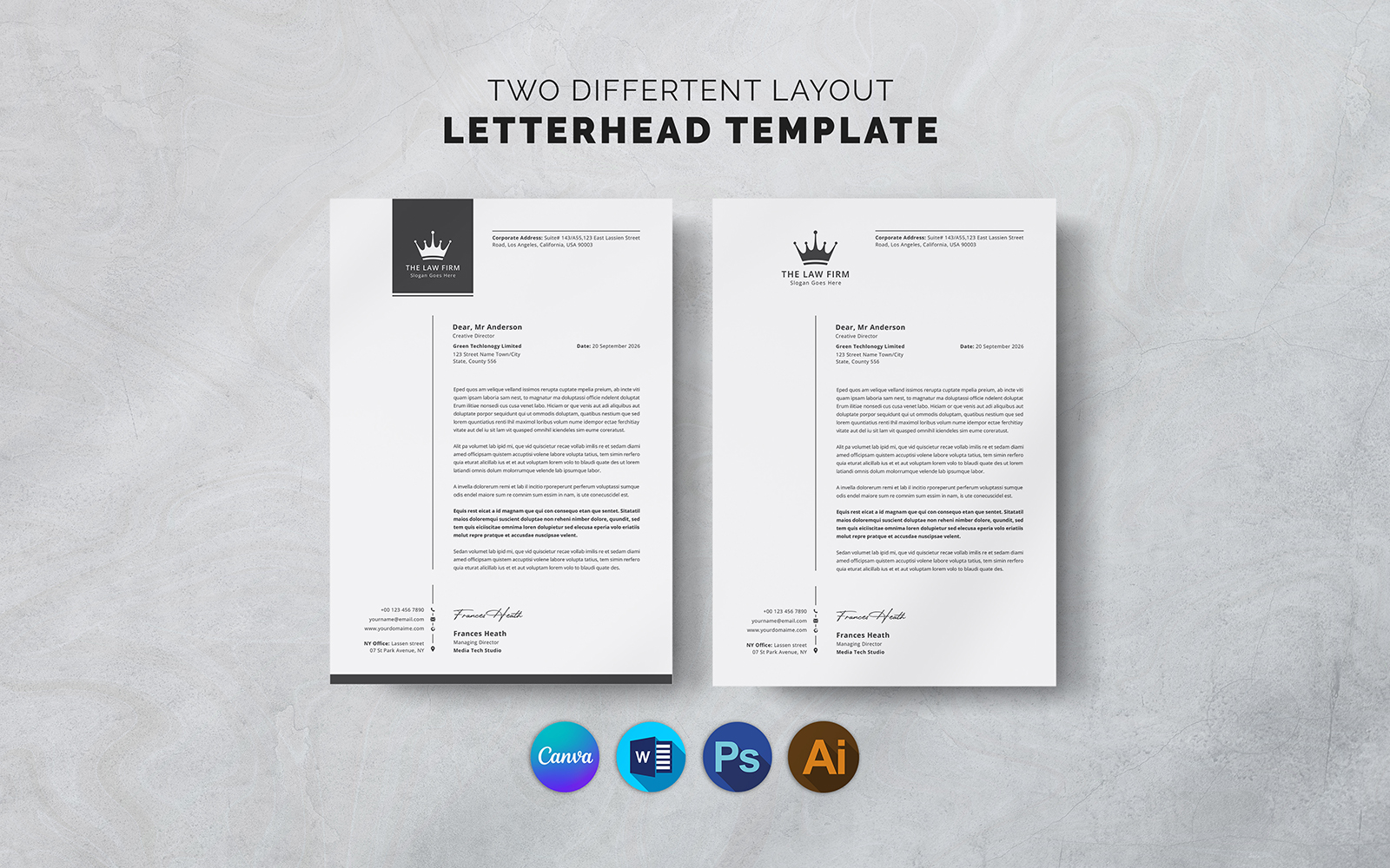 Canva Modern Portrait Letterhead Design