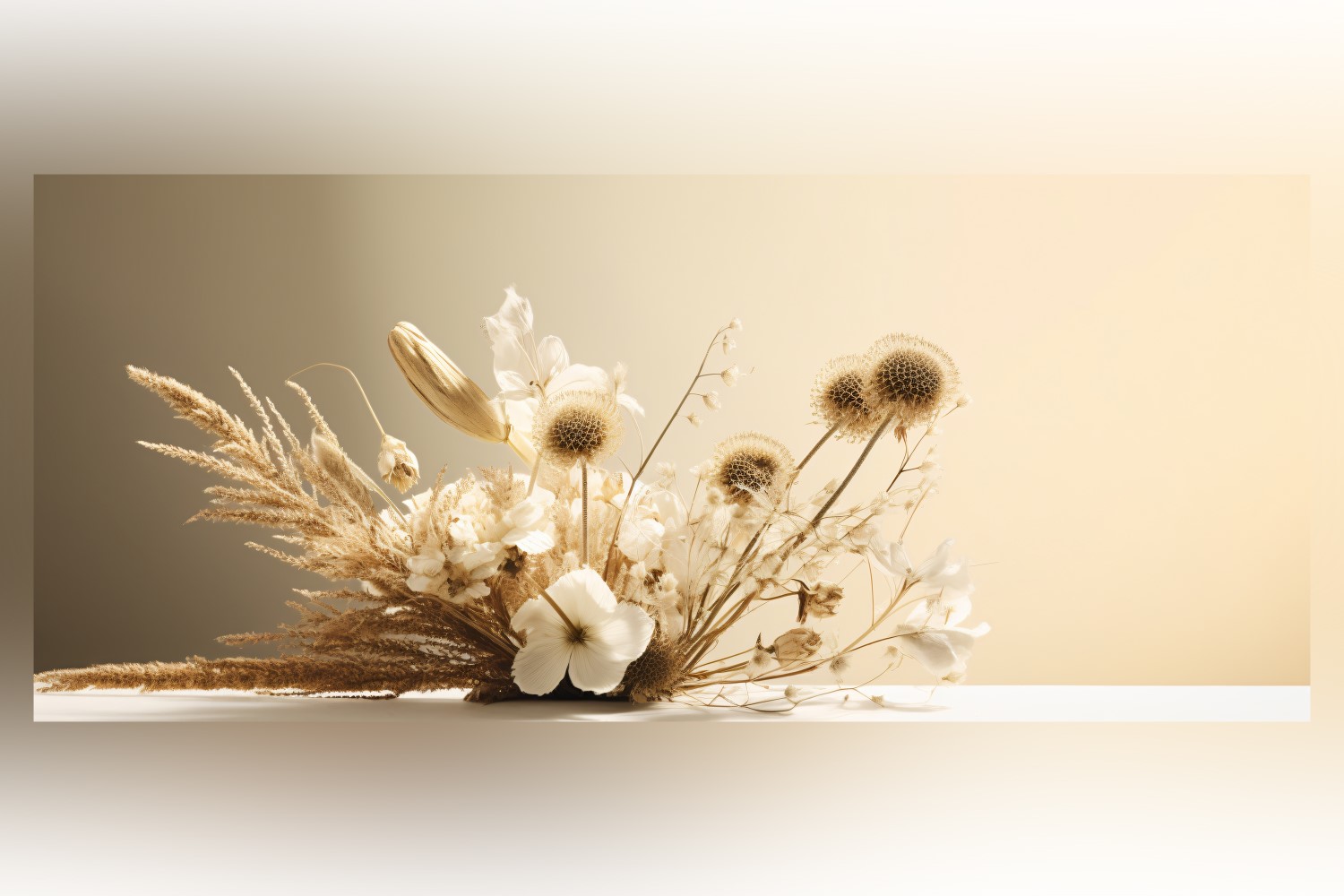 Dried Flowers Still Life White Flora 98