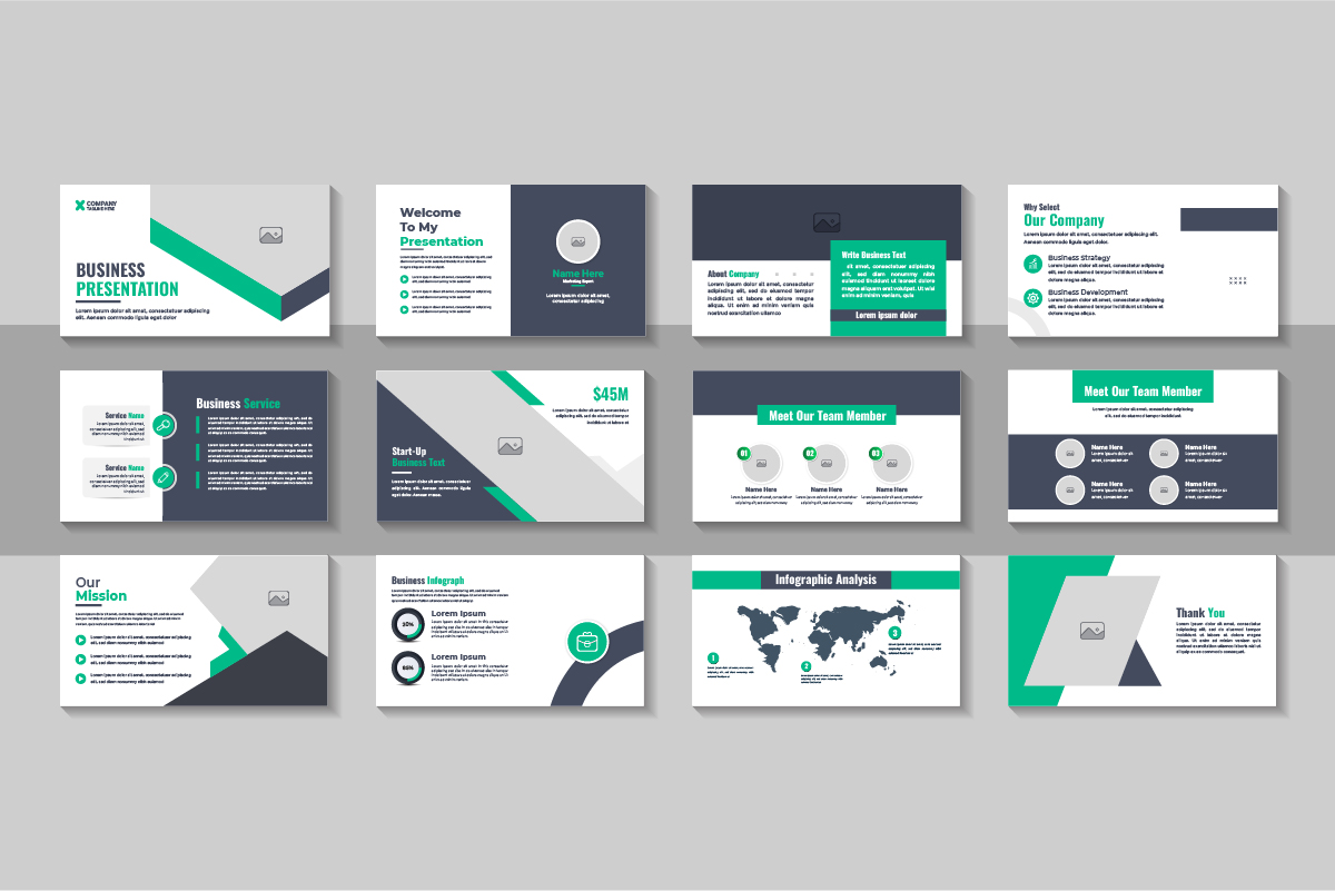 PowerPoint Presentation Template, Corporate Presentation Template Layout