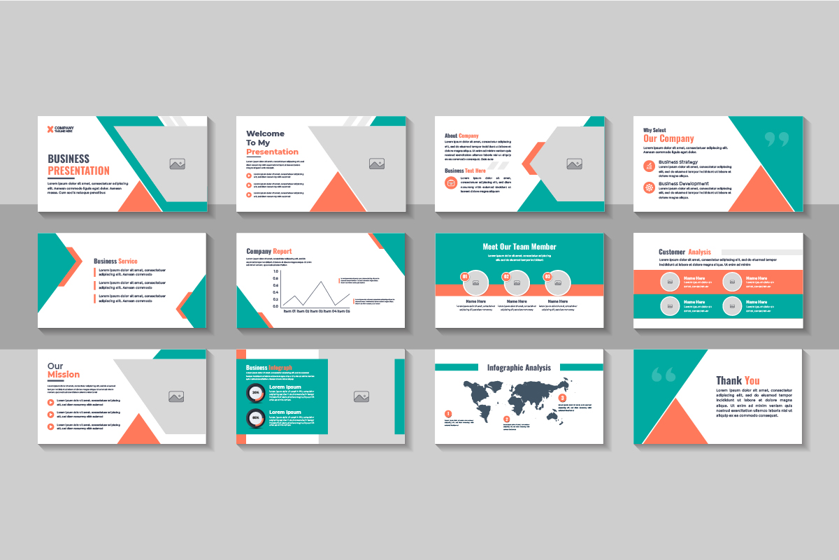 PowerPoint Presentation Template, Corporate Presentation Design Layout