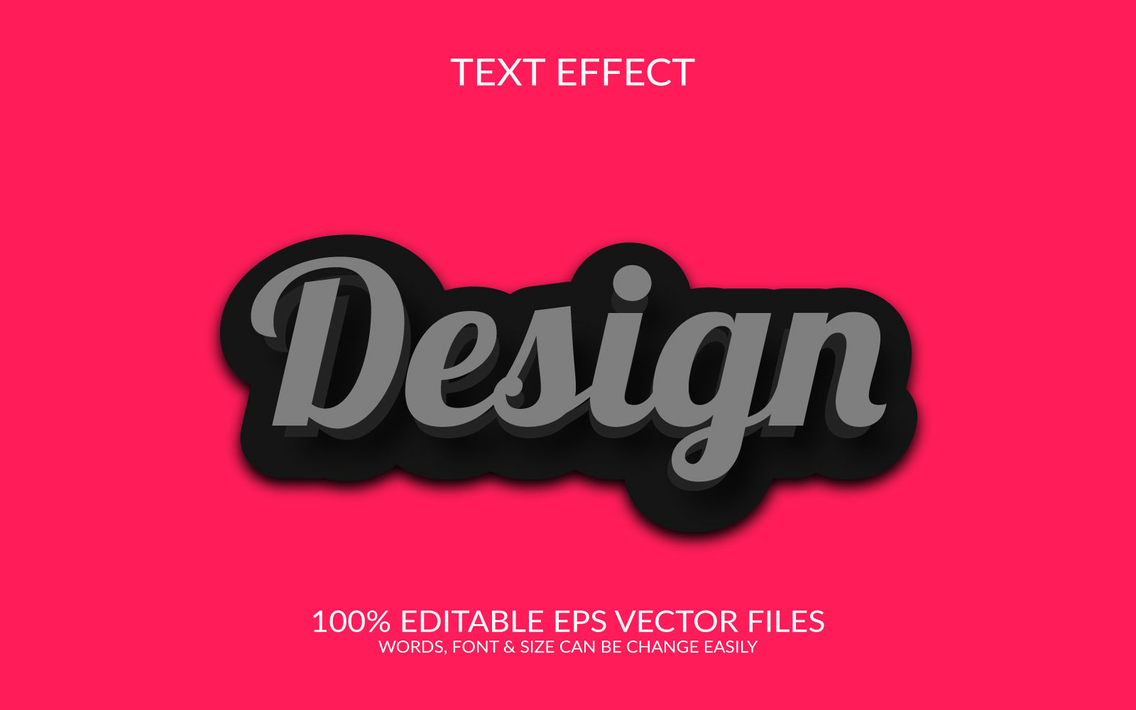 Design Fully  Editable Vector Eps 3D Text Effect Template