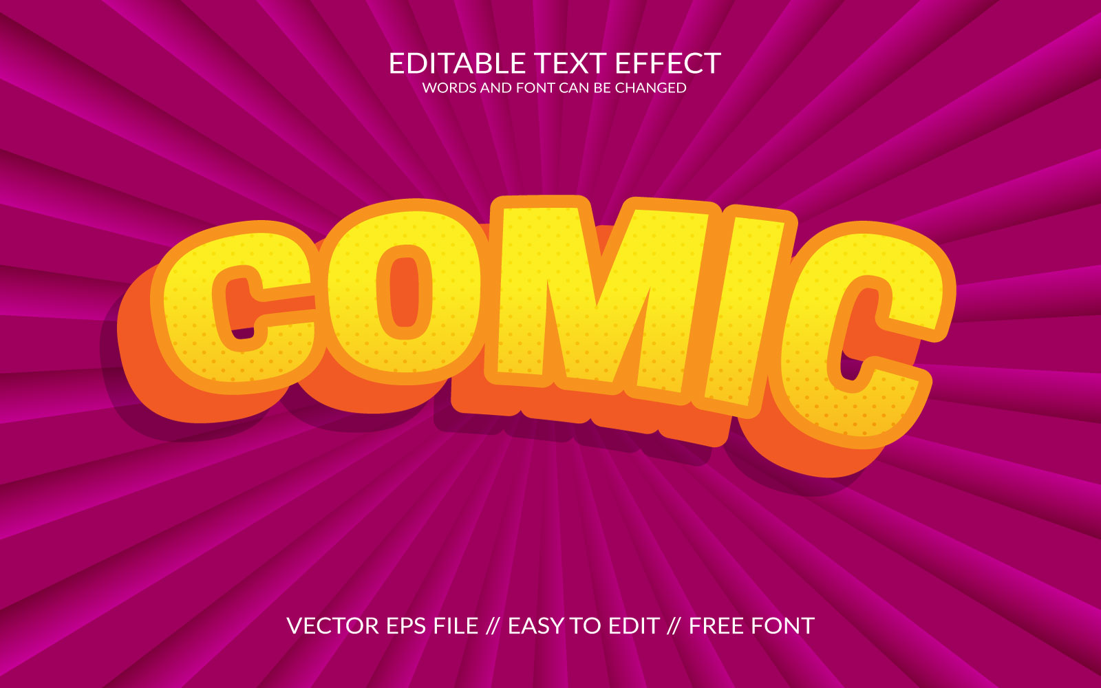 Comic fully editable 3d text effect template