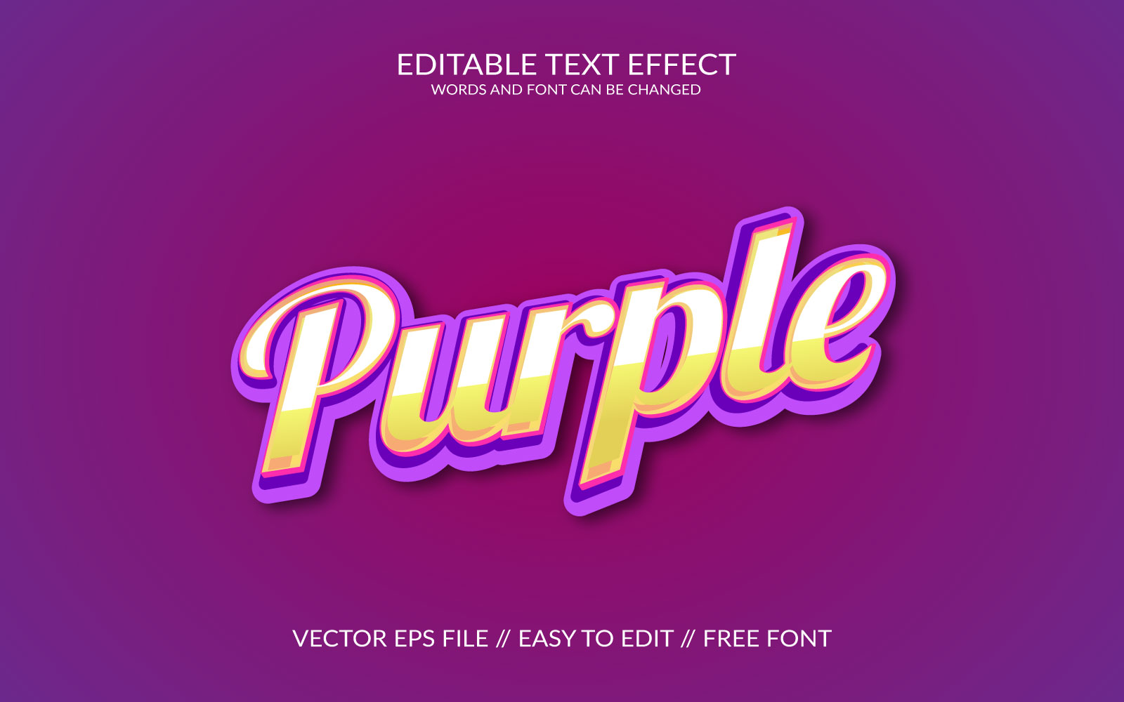 Purple  Editable Vector Eps Text Effect Template