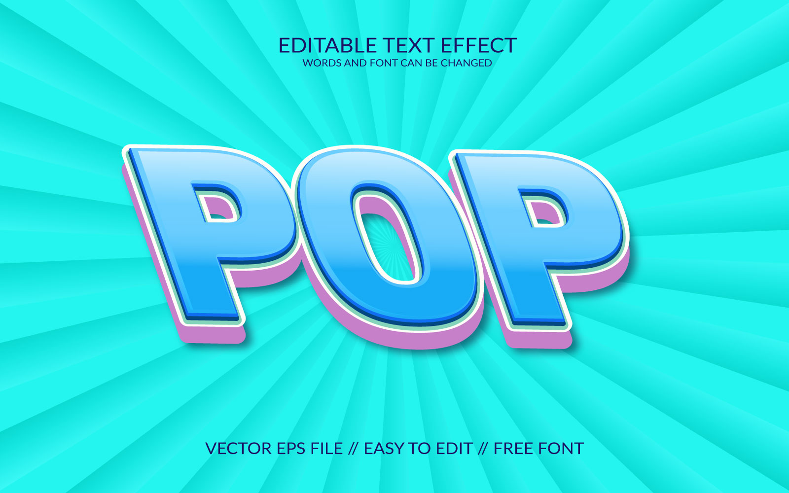 Pop 3D Editable Vector Eps Text Effect Template