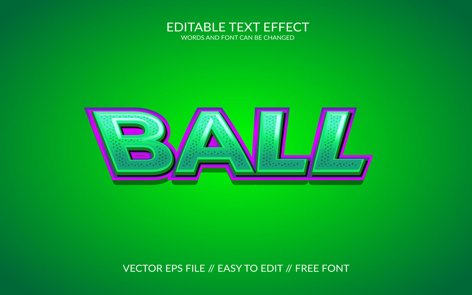 Ball 3D Editable Vector Eps Text Effect Template