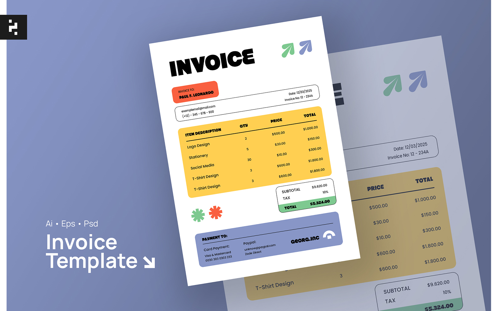 Retro Creative Invoice Template