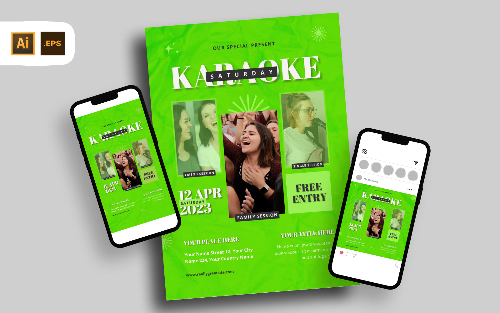 Saturday Karaoke Flyer Template