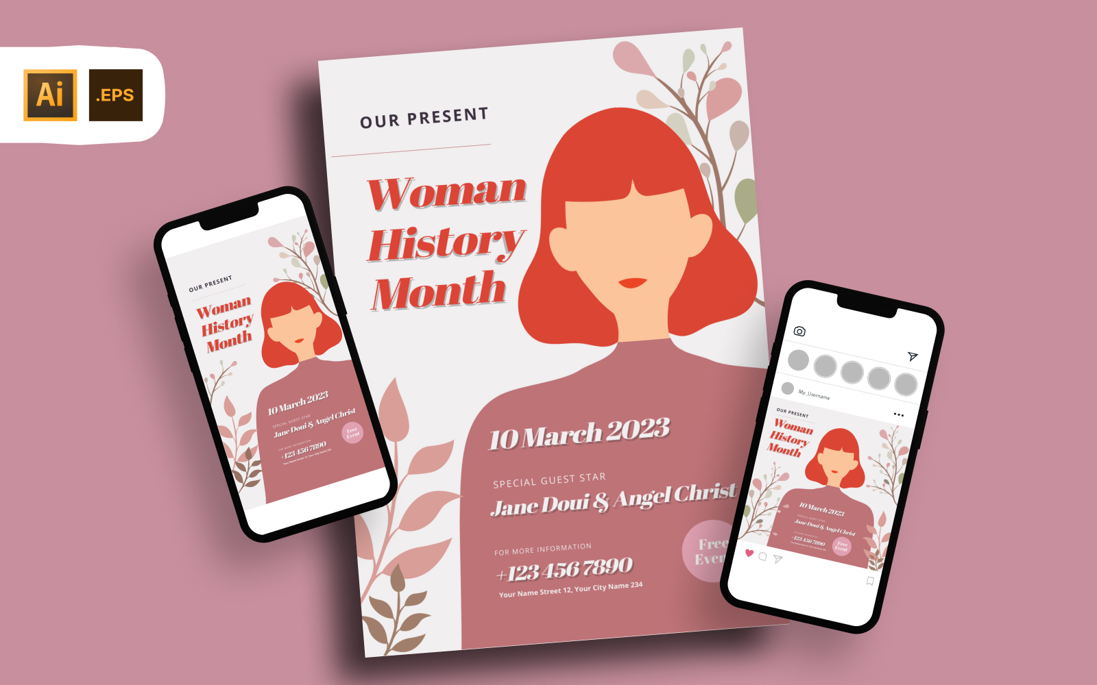 Women History Month Event Flyer Template