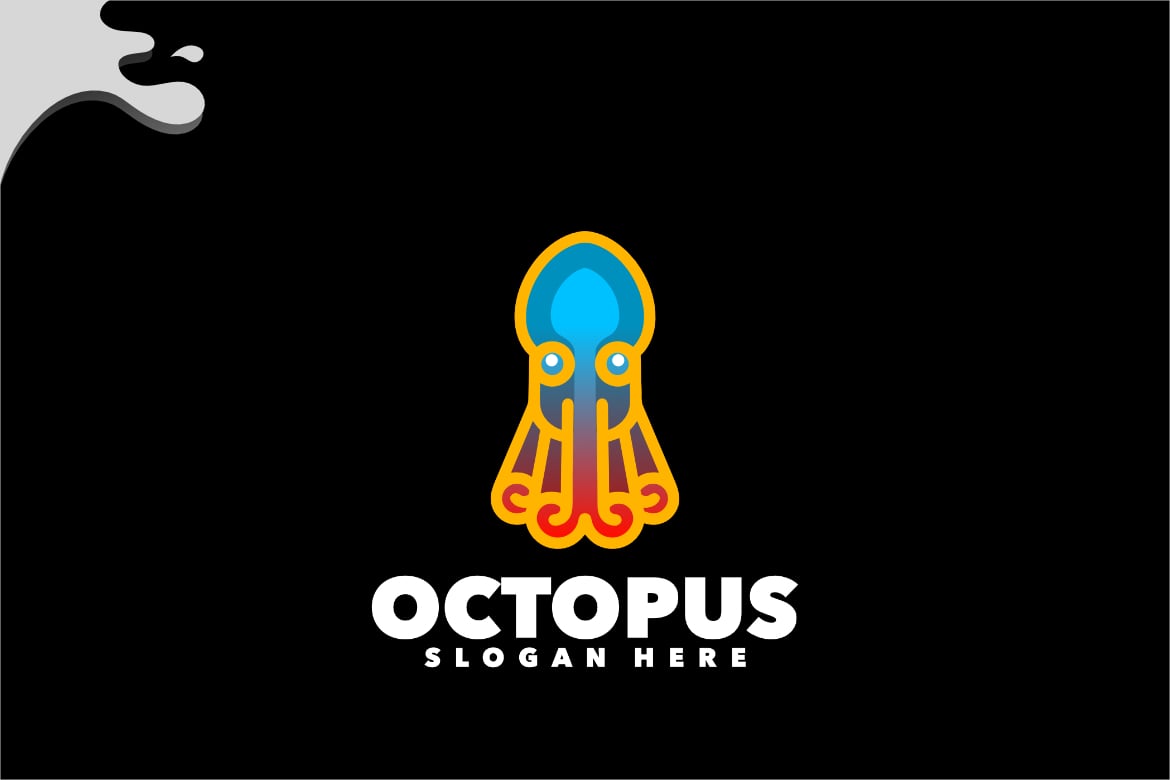 Octopus Gradient colorful logo design illustration
