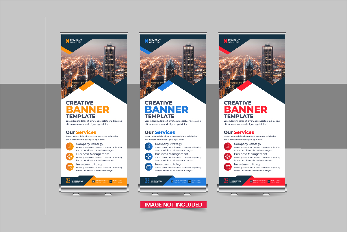 Company advertisement roll up banner, Roll Up Banner design template