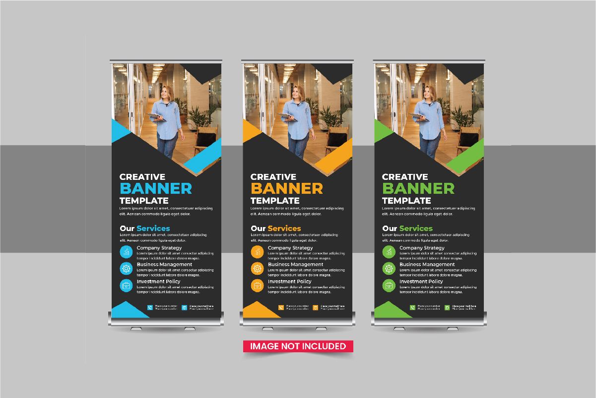 Company advertisement roll up banner, Roll Up Banner template design