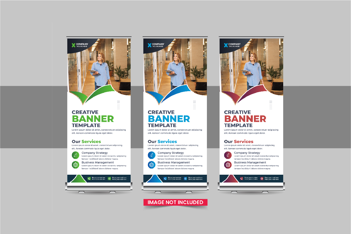 Company advertisement roll up banner, Roll Up Banner design template layout