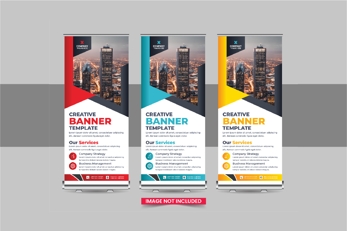 Company advertisement roll up banner, Roll Up Banner template design layout