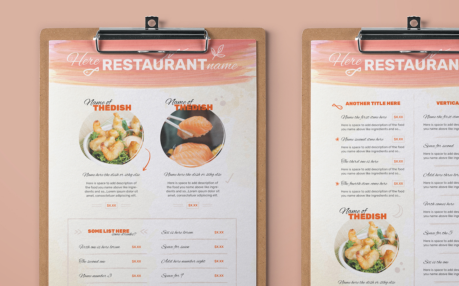 Japanese Food Menu Full Stationery