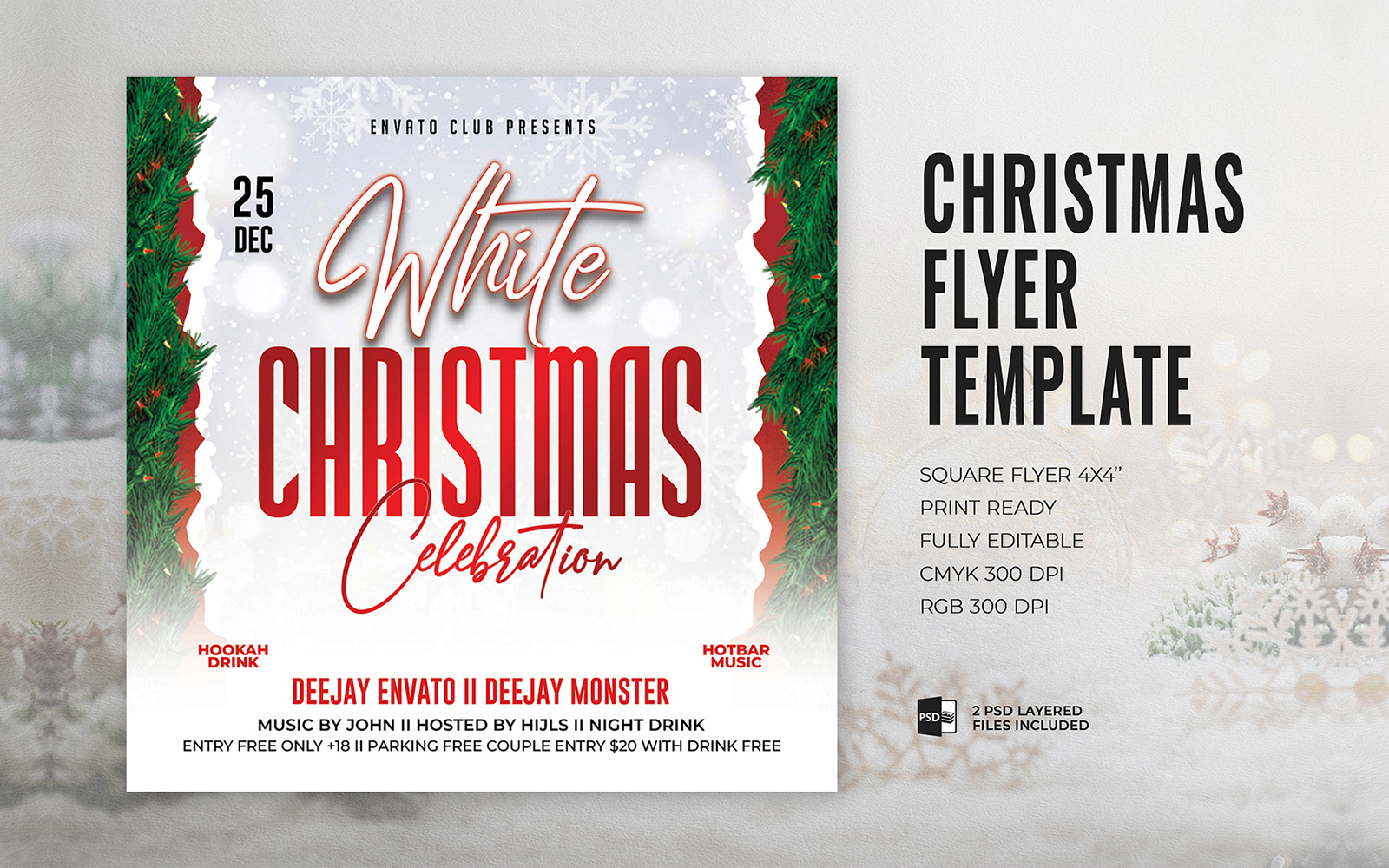 Christmas Party Flyer Template PSD