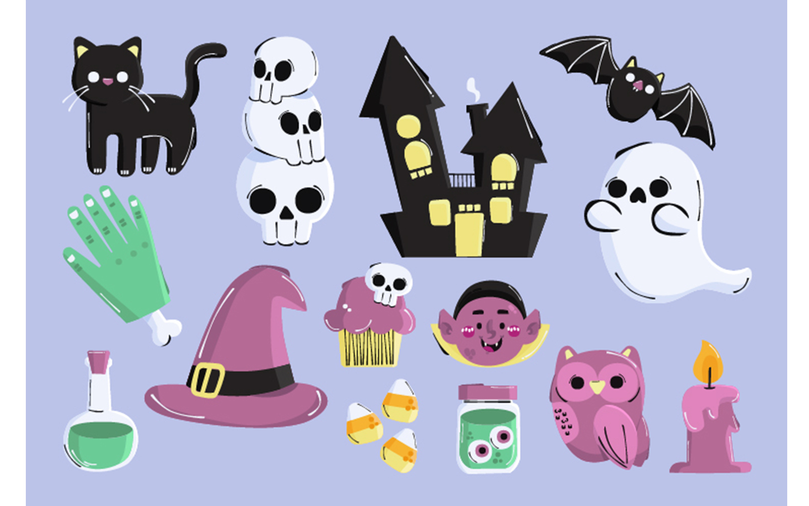 Halloween Aesthetic Clipart Illustration