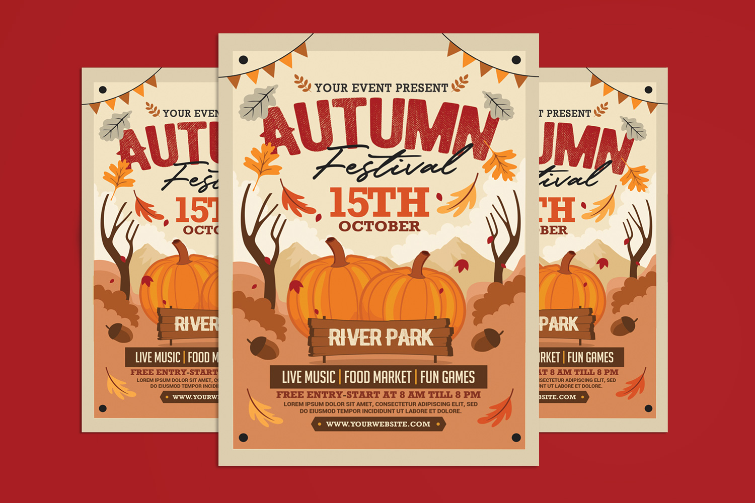 Autumn Fall Festival Flyer template