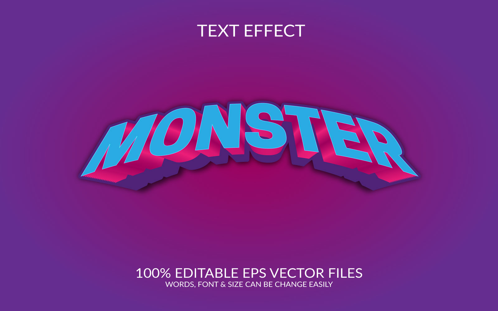 Monster  3D Editable Vector Eps Text Effect Template