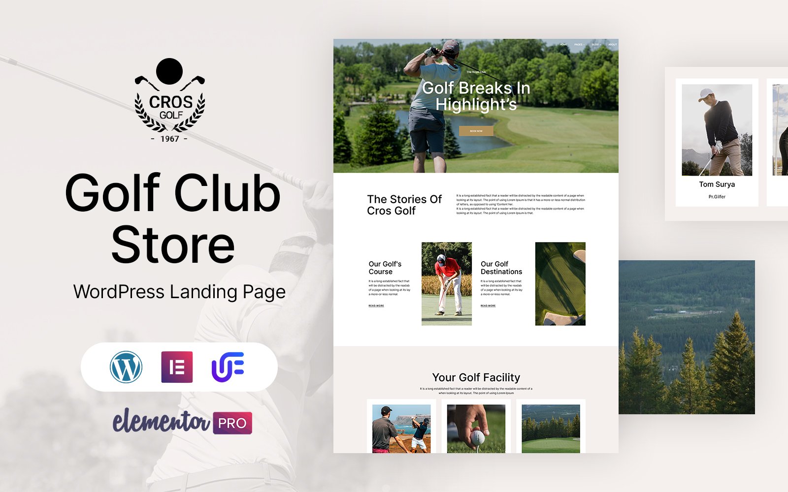 Cros Golf - Club And course WordPress Elementor Theme