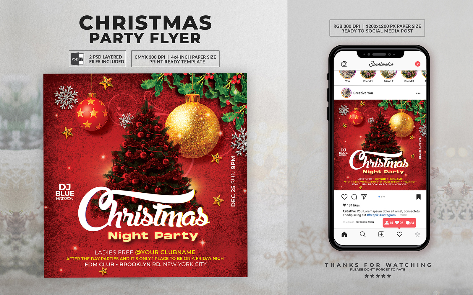 Christmas Night Party Flyer Template