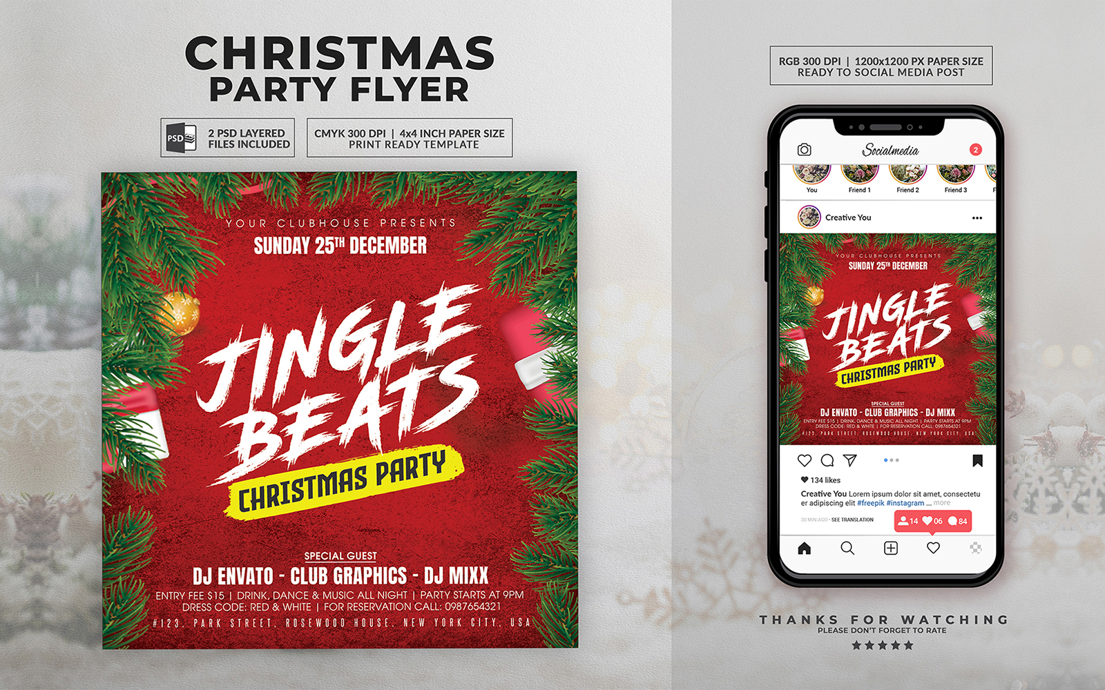 Christmas Jingle Party Flyer Template