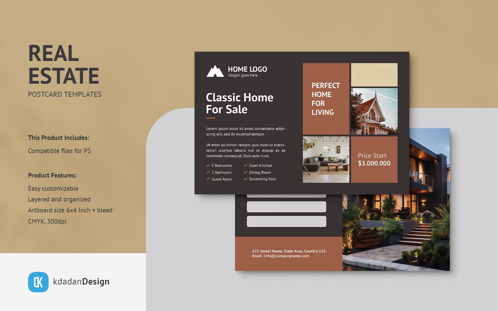 Real Estate Postcard PSD Template Vol 38