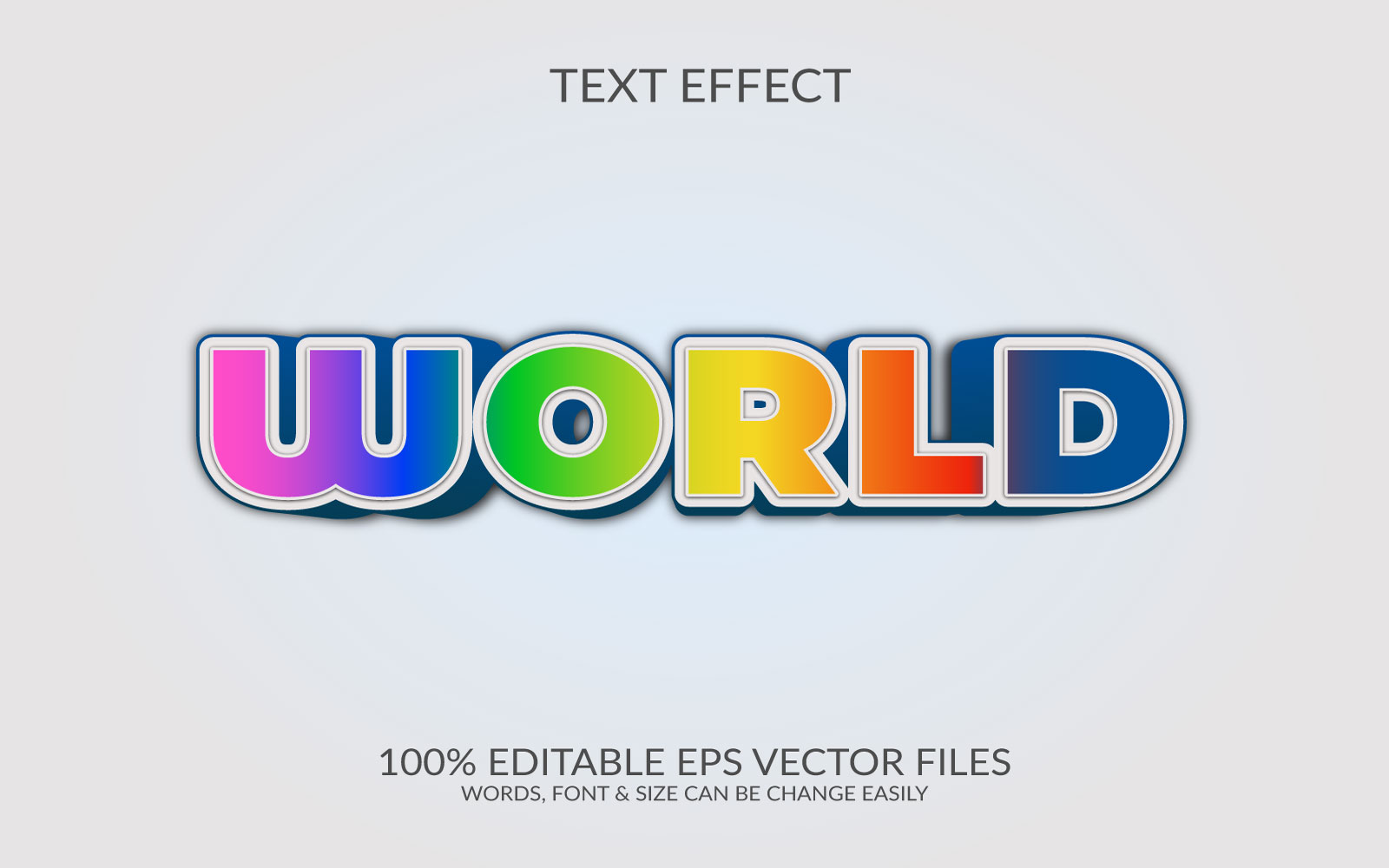 World  3D Editable Vector Eps Text Effect Template Design