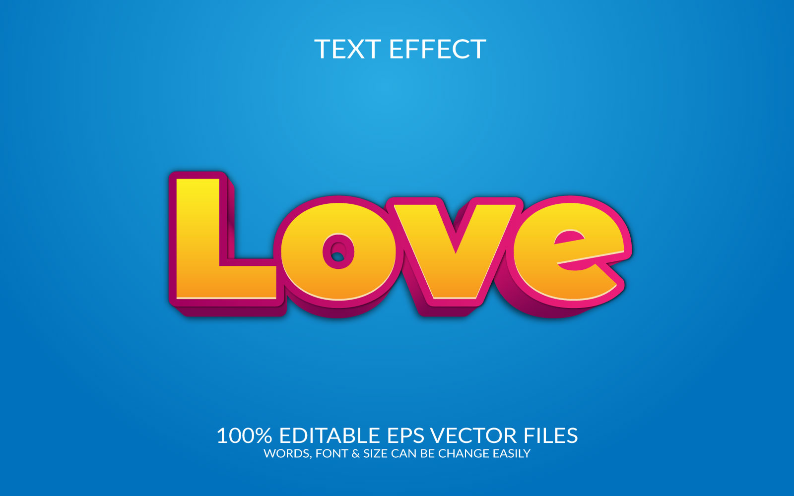 Love Editable Vector Eps Text Effect Template Design