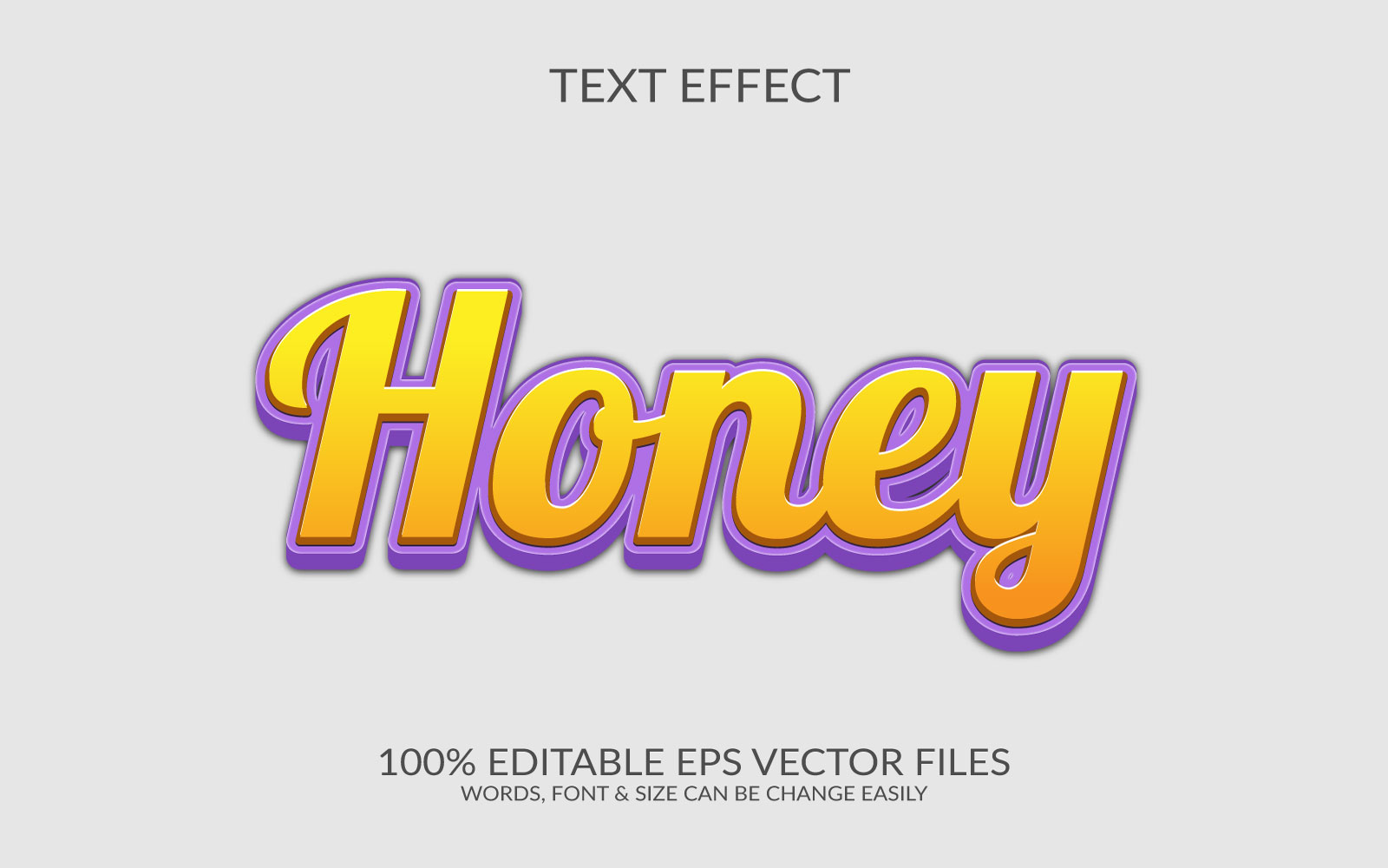 Honey 3D Editable Vector Eps Text Effect Design Template