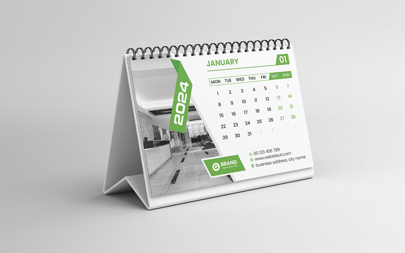 Desk Calendar 2024 Design Template