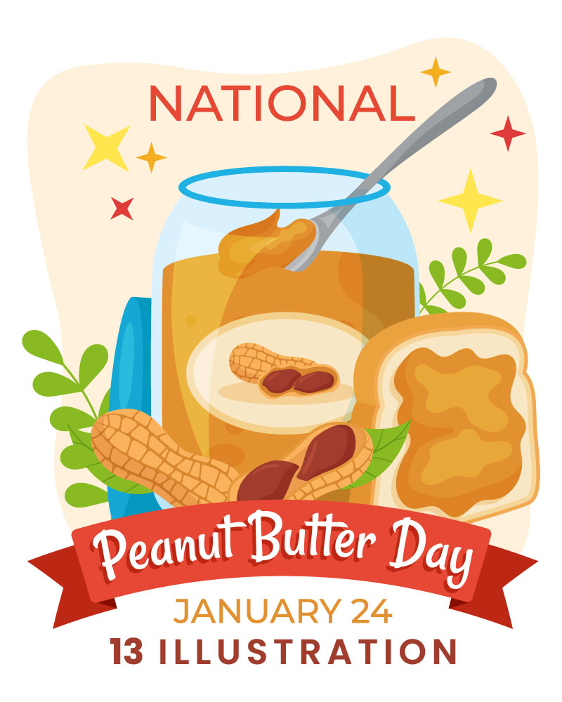 13 National Peanut Butter Day Illustration