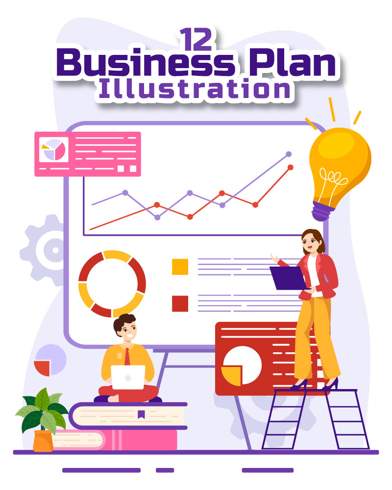 12 Business Plan Vector Illustration