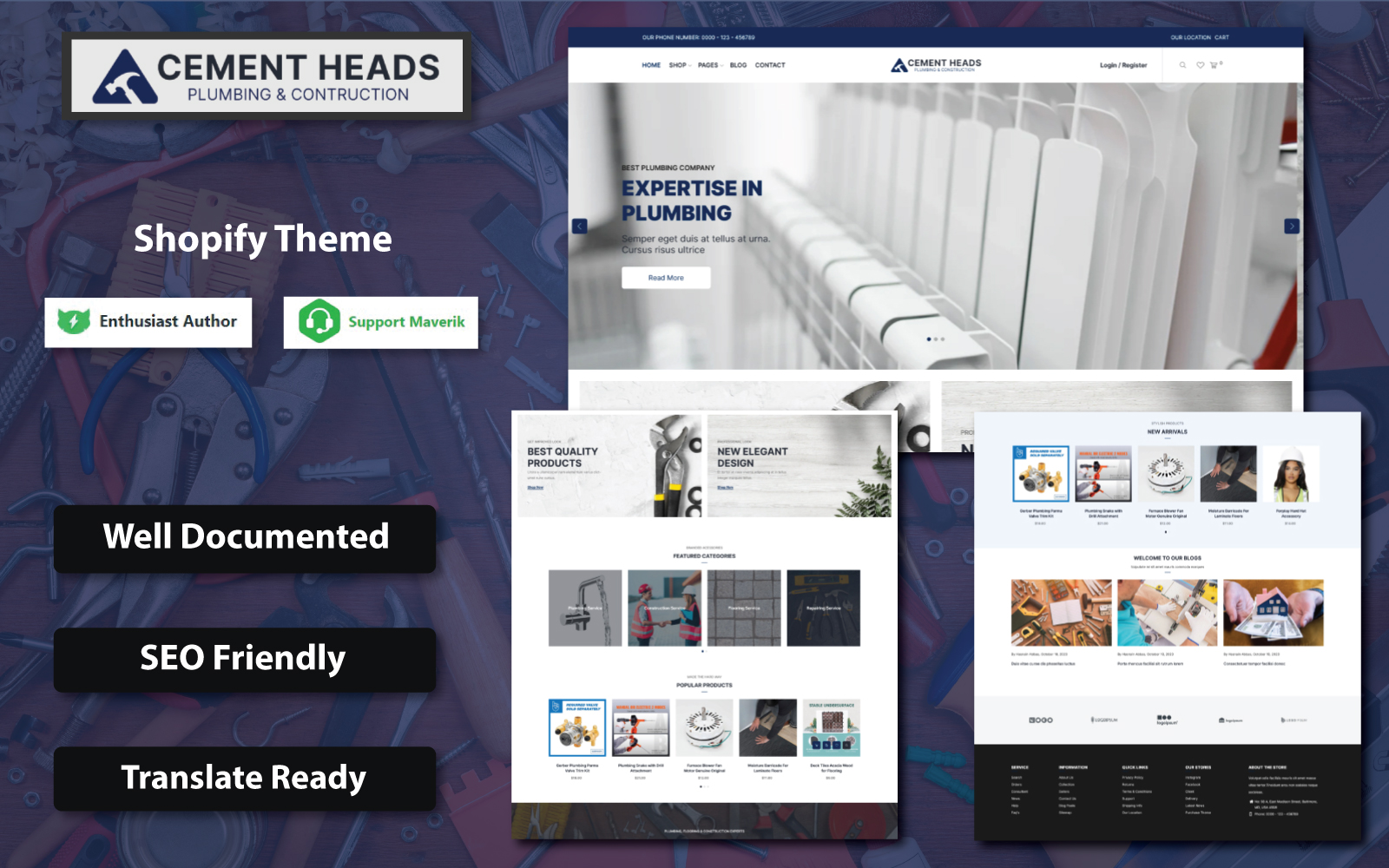 Cement Heads - Plumbing, Construction & Flooring Shopify Sections Theme