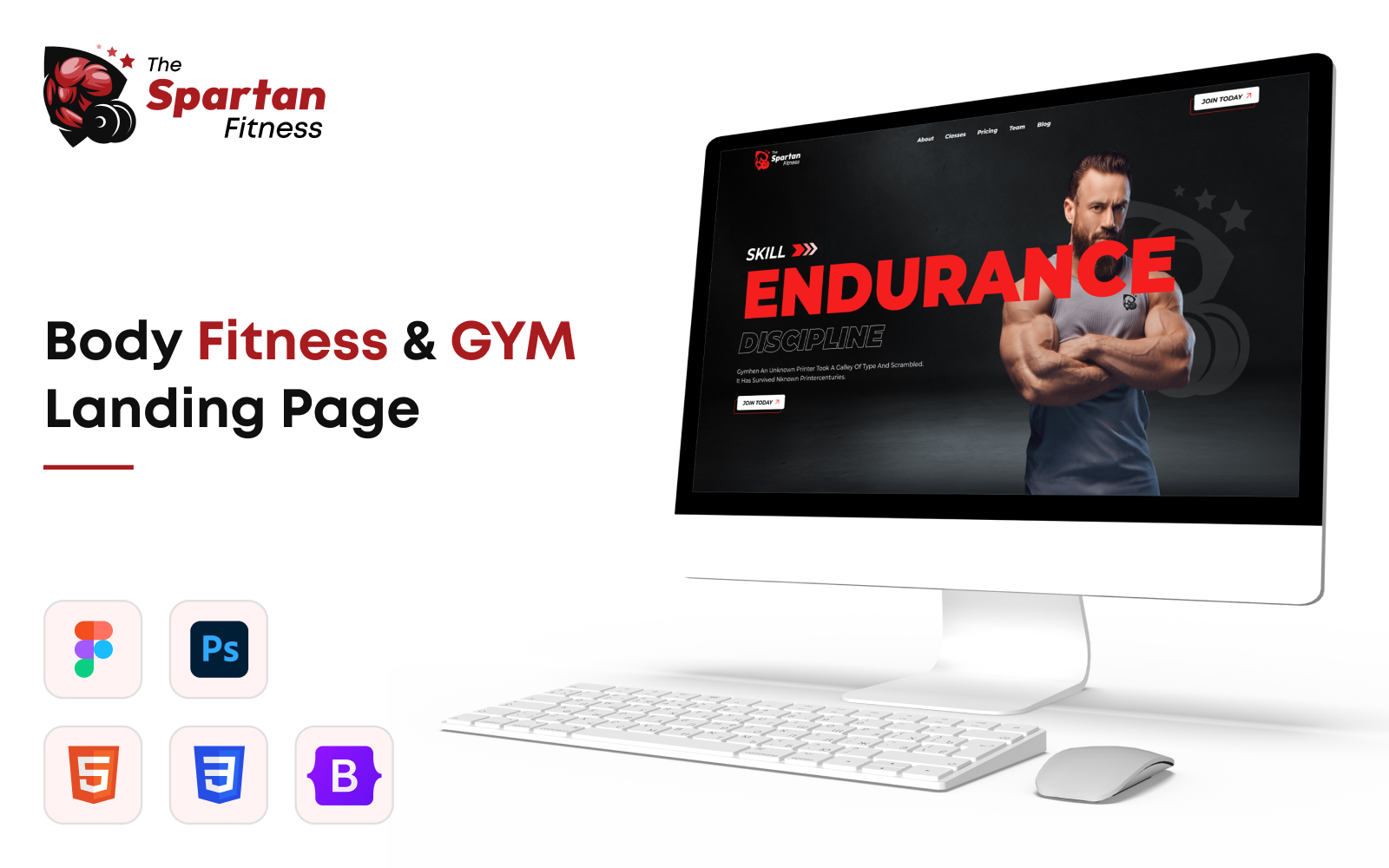 The Spartan Fitness Gym Bootstrap HTML5 Landing Page Template