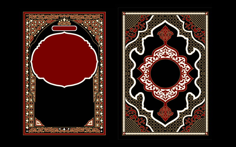 6 SET, Arabic Islamic Book Cover Design with Arabic Pattern and Ornaments