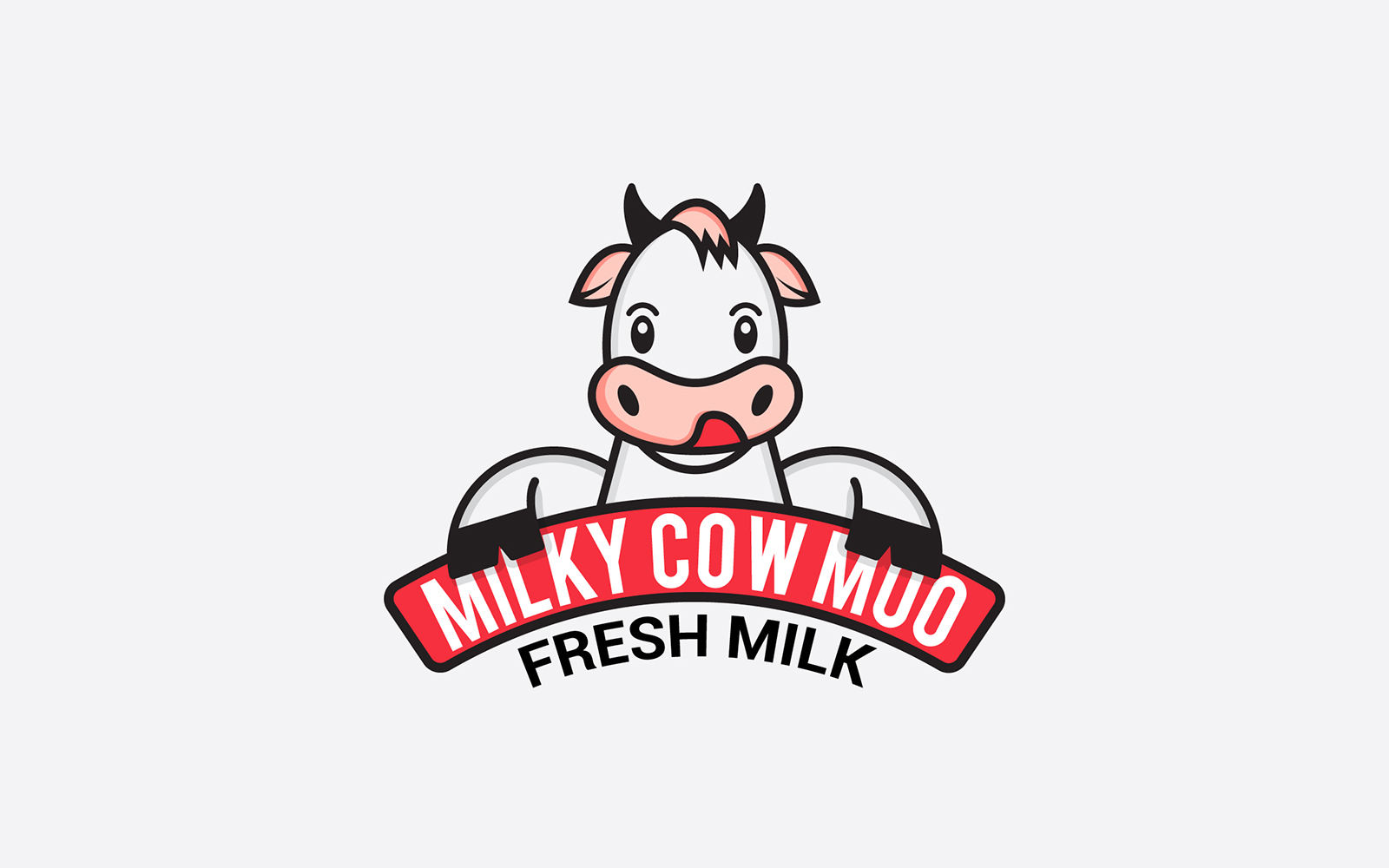 Milky Cow Moo Logo Design Template