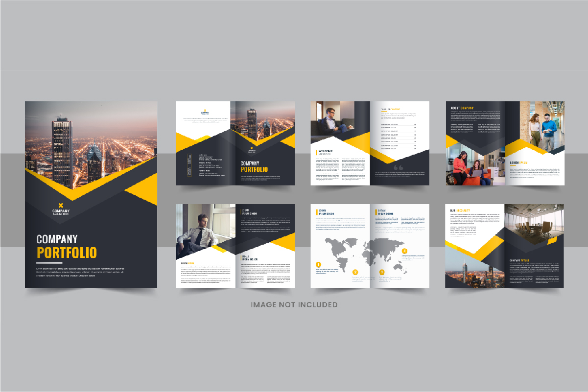 Company portfolio brochure template, company profile brochure template
