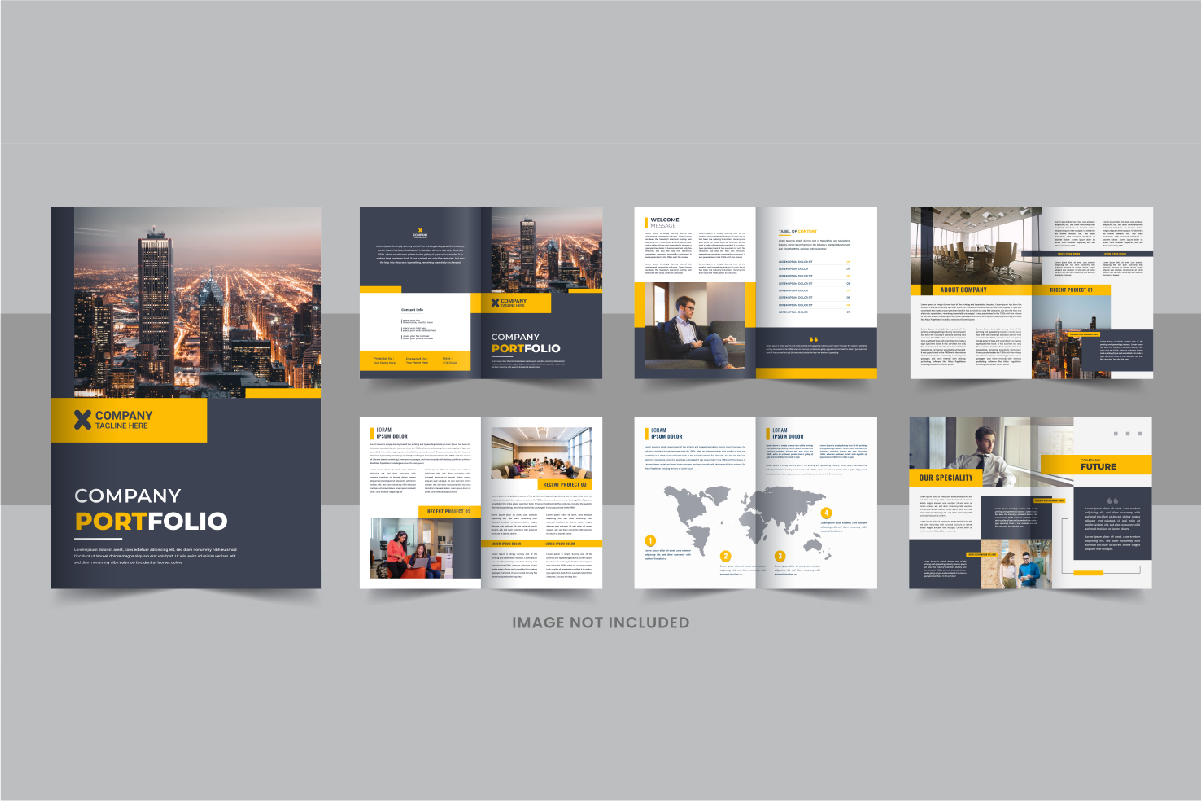 Company portfolio brochure template, company profile brochure design template