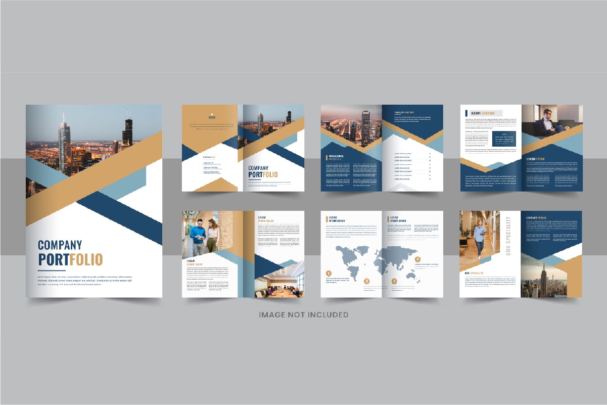 Company portfolio brochure template, company profile brochure design layout